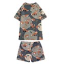 Fox Pattern Kids  Swim T-Shirt and Shorts Set View2