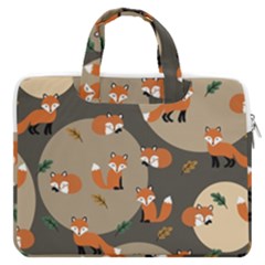 Fox Pattern Macbook Pro 13  Double Pocket Laptop Bag by Pakjumat