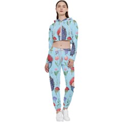 Hedgehogs Animal Cropped Zip Up Lounge Set by Pakjumat