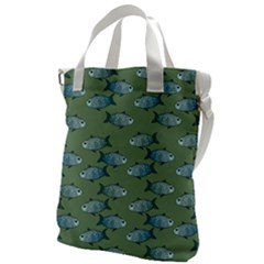 Fishes Pattern Background Canvas Messenger Bag