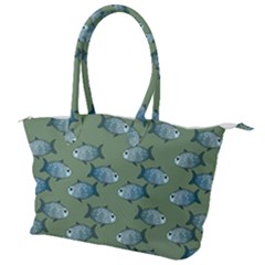 Fishes Pattern Background Canvas Shoulder Bag by Pakjumat