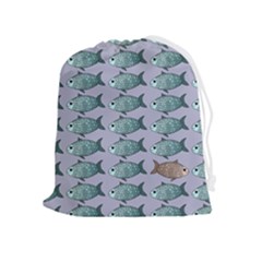 Fishes Pattern Background Theme Drawstring Pouch (xl) by Pakjumat