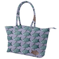 Fishes Pattern Background Theme Canvas Shoulder Bag by Pakjumat