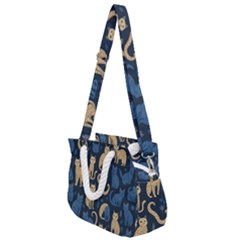 Cat Pattern Animal Rope Handles Shoulder Strap Bag by Pakjumat