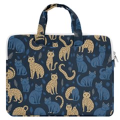 Cat Pattern Animal Macbook Pro 16  Double Pocket Laptop Bag  by Pakjumat