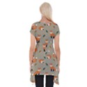 Fox Pattern Texture Short Sleeve Side Drop Tunic View2