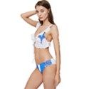 Budgies T- Shirt Blue Budgies - Heart Shape T- Shirt Low Cut Ruffle Edge Bikini Set View2