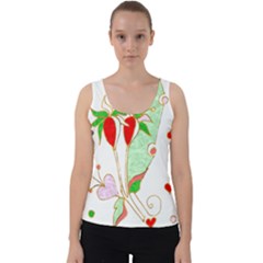 Flowers Illustration T- Shirtflowers T- Shirt (1) Velvet Tank Top