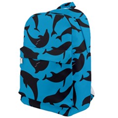 Dolphin Silhouette Pattern Classic Backpack by Pakjumat