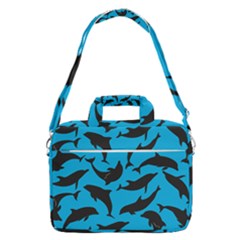 Dolphin Silhouette Pattern Macbook Pro 16  Shoulder Laptop Bag by Pakjumat