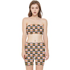 Lantern Chess Halloween Stretch Shorts And Tube Top Set by Pakjumat