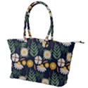 Flower Grey Pattern Floral Canvas Shoulder Bag View1