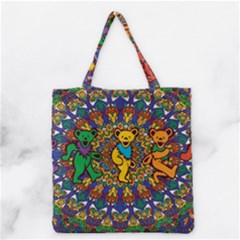 Grateful Dead Pattern Grocery Tote Bag by Sarkoni