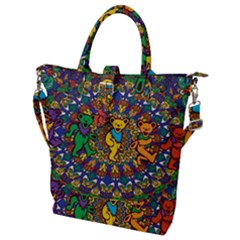 Grateful Dead Pattern Buckle Top Tote Bag by Sarkoni