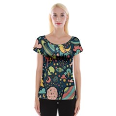 Alien Rocket Space Aesthetic Cap Sleeve Top by Sarkoni