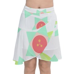 Flowers T- Shirt Modern Geometric Flowers T- Shirt Chiffon Wrap Front Skirt