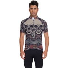 Gray And Multicolored Skeleton Illustration Men s Short Sleeve Cycling Jersey by uniart180623