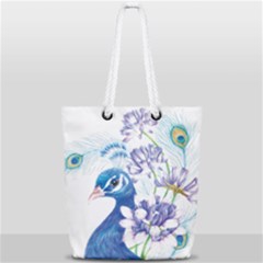 Peacock Full Print Rope Handle Tote (small) by uniart180623