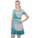 Tidal Wave Ocean Sea Tsunami Wave Minimalist Cap Sleeve Velour Dress  View1