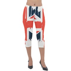 Union Jack England Uk United Kingdom London Lightweight Velour Capri Leggings  by uniart180623