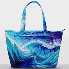 Tsunami Waves Ocean Sea Nautical Nature Water Back Pocket Shoulder Bag  by uniart180623