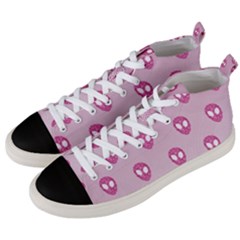 Alien Pattern Pink Men s Mid-top Canvas Sneakers by Ket1n9