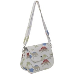 Dinosaur Art Pattern Saddle Handbag by Ket1n9