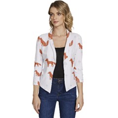 Fox Animal Wild Pattern Women s Casual 3/4 Sleeve Spring Jacket by Ket1n9