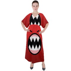 Funny Angry V-neck Boho Style Maxi Dress by Ket1n9