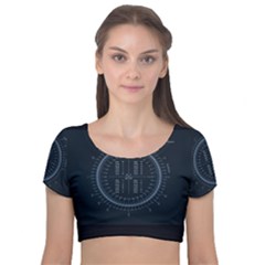 Minimalistic Knowledge Mathematics Trigonometry Velvet Short Sleeve Crop Top  by Ket1n9