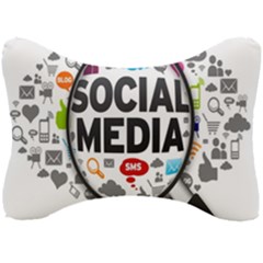 Social Media Computer Internet Typography Text Poster Seat Head Rest Cushion by Ket1n9