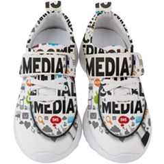 Social Media Computer Internet Typography Text Poster Kids  Velcro Strap Shoes by Ket1n9