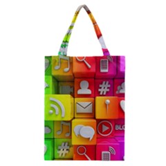 Colorful 3d Social Media Classic Tote Bag by Ket1n9