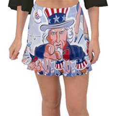 United States Of America Images Independence Day Fishtail Mini Chiffon Skirt