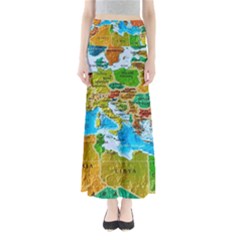 World Map Full Length Maxi Skirt by Ket1n9