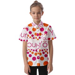 Be Yourself Pink Orange Dots Circular Kids  Short Sleeve Shirt by Ket1n9