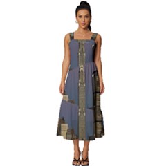 Skyline-city-manhattan-new-york Square Neckline Tiered Midi Dress by Ket1n9