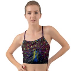 Beautiful Peacock Feather Mini Tank Bikini Top