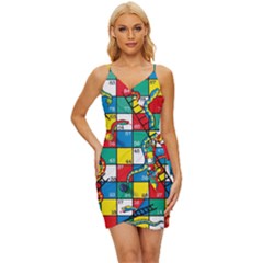 Snakes And Ladders Wrap Tie Front Dress by Ket1n9