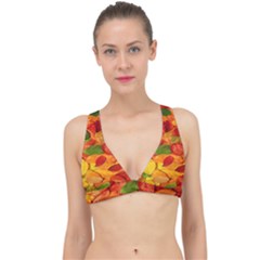 Leaves Texture Classic Banded Bikini Top