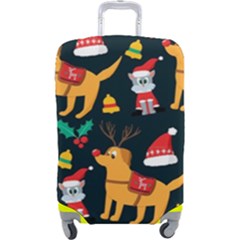 Funny Christmas Pattern Background Luggage Cover (large) by Ket1n9