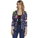 Colorful Funny Christmas Pattern Women s One-Button 3/4 Sleeve Short Jacket View1