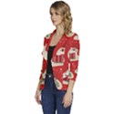 Christmas New Year Seamless Pattern Women s One-Button 3/4 Sleeve Short Jacket View2