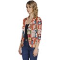 Cute Christmas Seamless Pattern Vector  - Women s One-Button 3/4 Sleeve Short Jacket View2