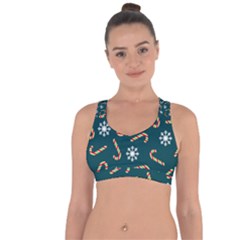 Christmas Seamless Pattern With Candies Snowflakes Cross String Back Sports Bra by Ket1n9