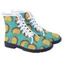 Taco-drawing-background-mexican-fast-food-pattern Kid s High-Top Canvas Sneakers View3