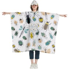 Insect Animal Pattern Women s Hooded Rain Ponchos by Ket1n9