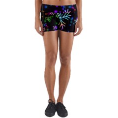 Snowflakes Snow Winter Christmas Yoga Shorts by Grandong