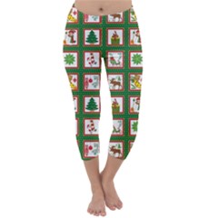 Christmas-paper-christmas-pattern Capri Winter Leggings  by Grandong