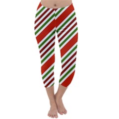 Christmas-color-stripes Capri Winter Leggings  by Grandong